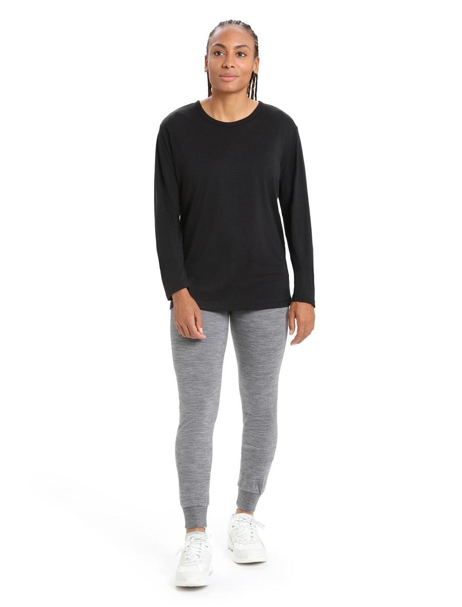 Long Sleeve Icebreaker Merino Granary T-Shirt Femme Noir | FR 1639GSOL